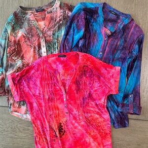 Bundle of 3 Cocomo Tops Size Large Vibrant Prints